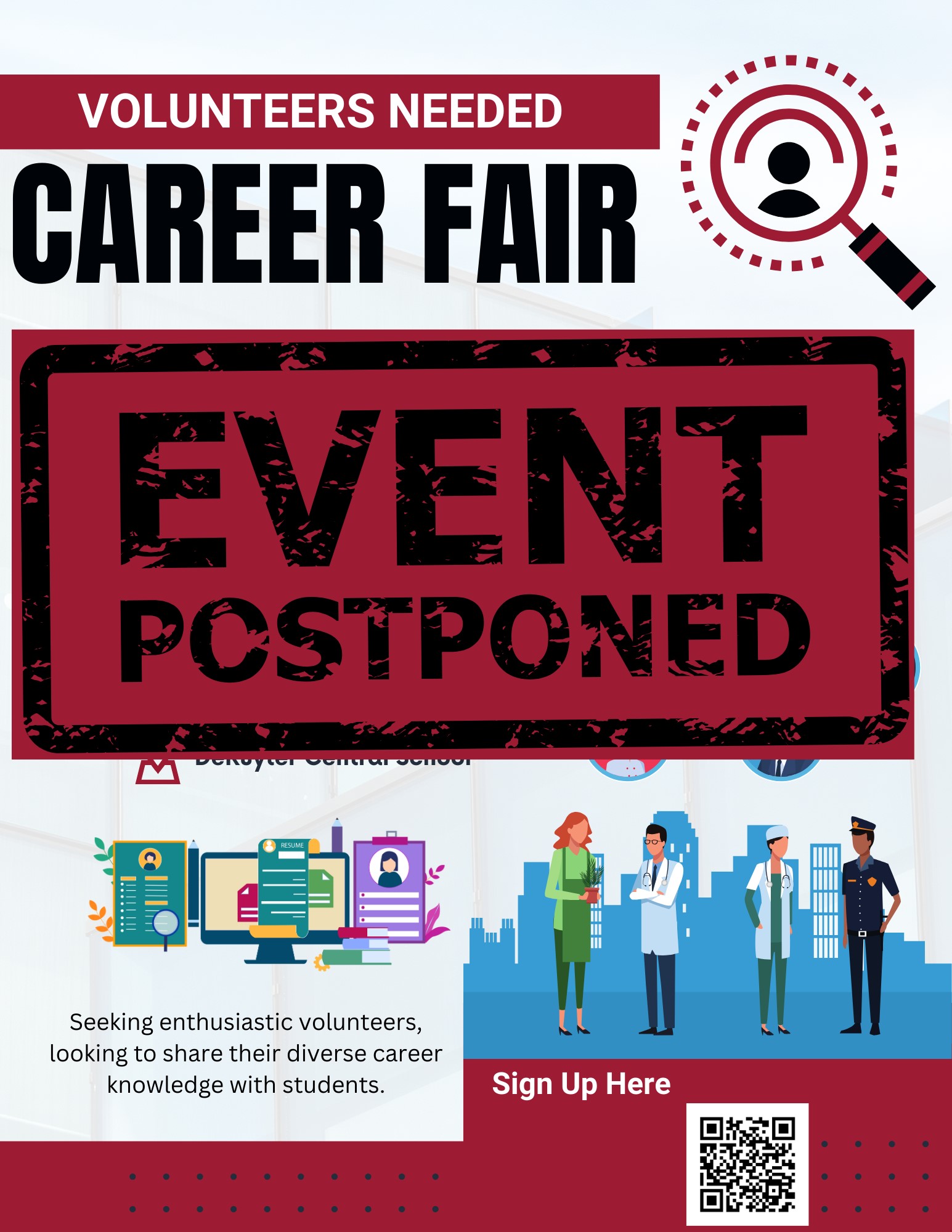 Career Fair Postponed